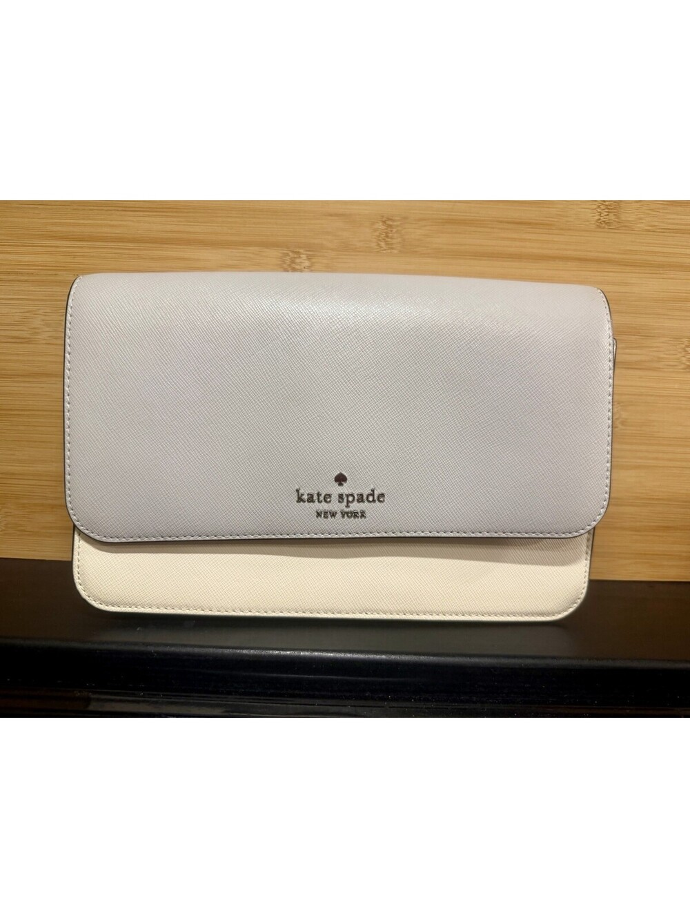 Kate Spade New York Colorblock Small Crossbody White/Gray Adjustable Strap